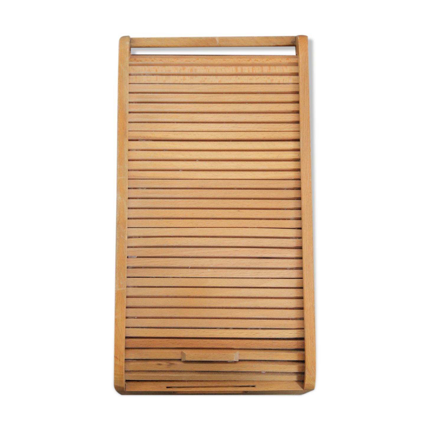 Old card box with drop-down pane