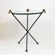 French mid-century mirror side table, Jacques Adnet style, brass, 1950s.