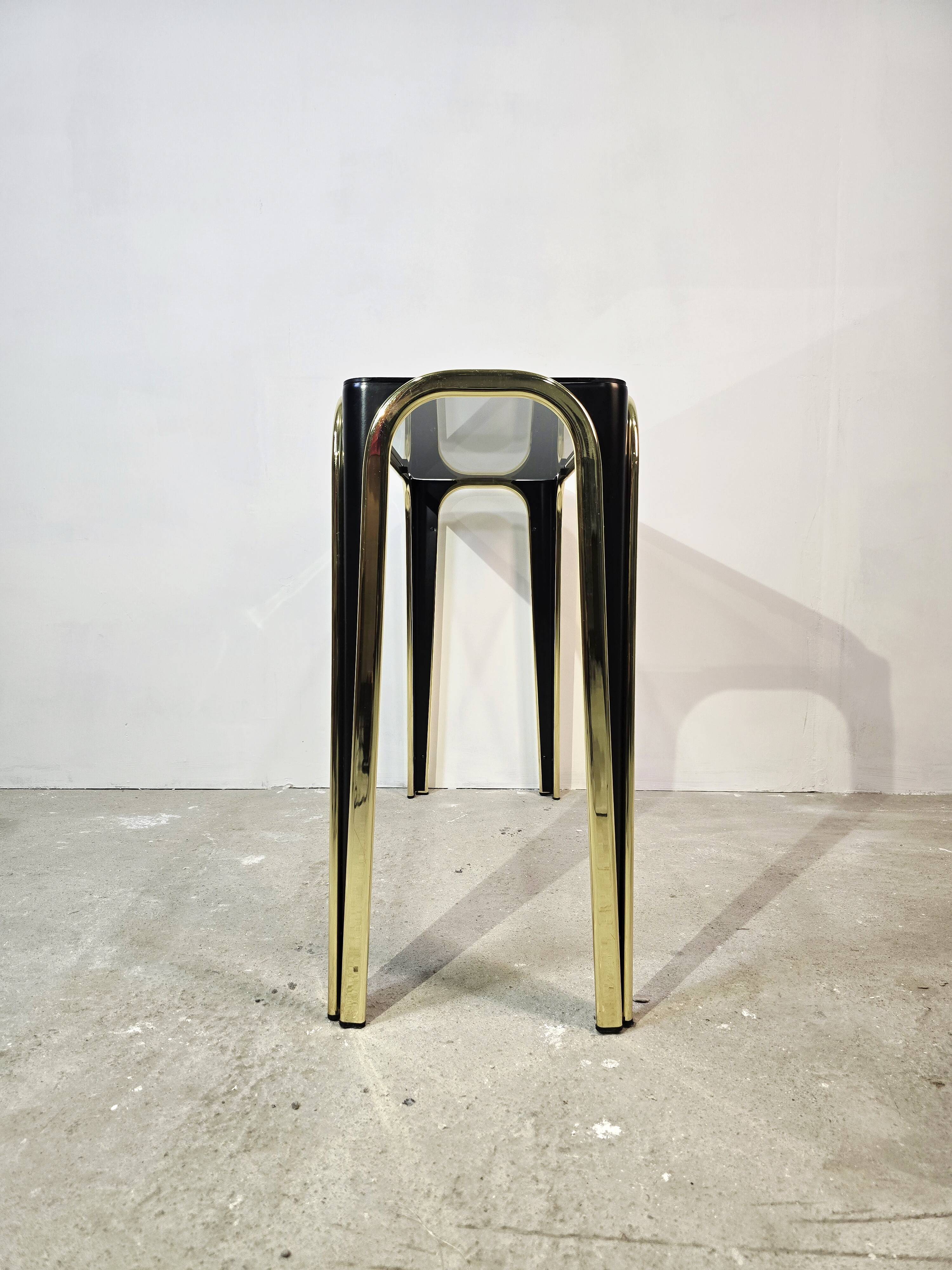 1950s glass and gold console table – Mid-century modern style
