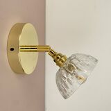 Vintage molded glass lampshade wall light