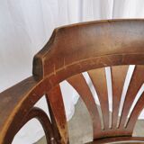 Chaise de salle à manger vintage en bois courbé : fauteuil style Thonet du milieu du siècle