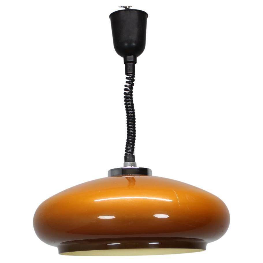 Adjustable glass pendant light from the mid-century, Europe, 1970s.