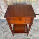 Antique Nightstand Entry Table Cherry Wood 3 Drawers Vintage #D995