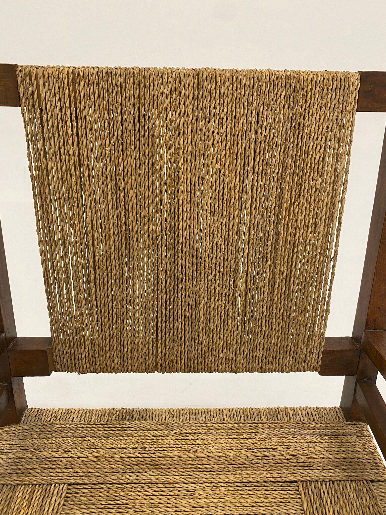 Francis Jourdain armchair in oak and rope 1930