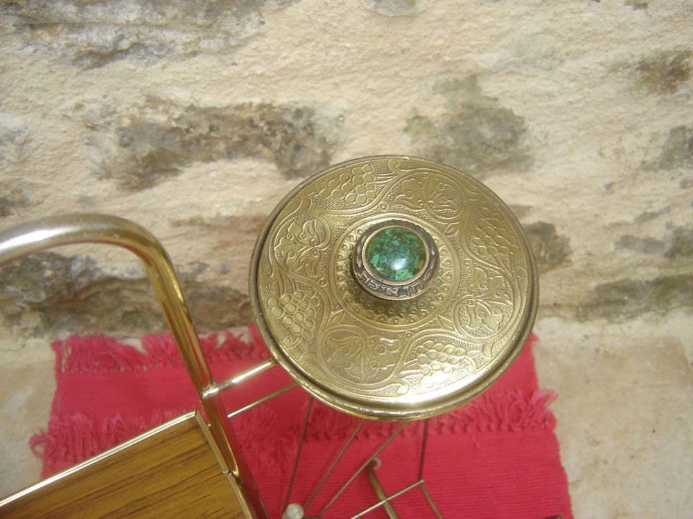 Gilded metal magazine rack and ashtray