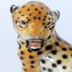 Porcelain leopard statuette, Ronzan, Italy, 1950s