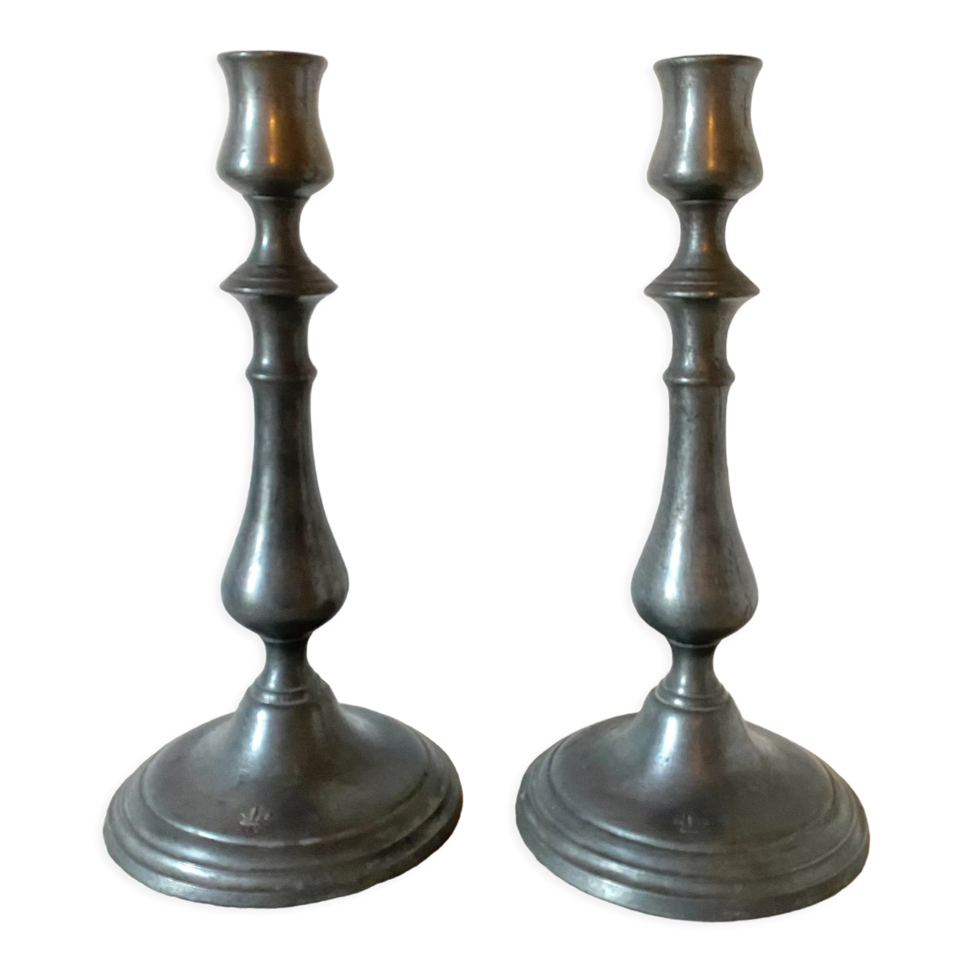 Tin candlesticks