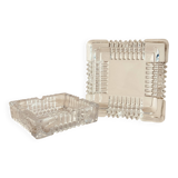 Set of square shaped ashtrays