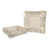 Set of square shaped ashtrays
