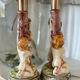 Duo of antique ceramic lamps.