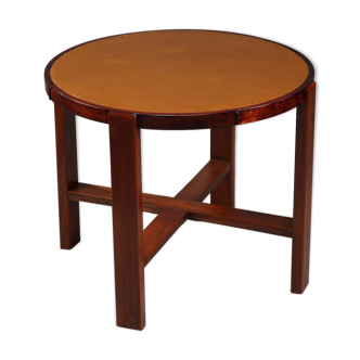 Small round table in cherry and mahogany from the 1930s