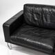 3-seater sofa W.H. Gispen for Dutch Originals, black leather and chrome