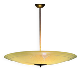 Art Deco ceiling light in green glass, 1940s, Germany