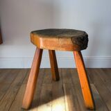 brutalist style wooden stool from the 30s and 40s