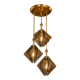 Suspension design in brass and smoked glass