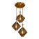 Suspension design in brass and smoked glass