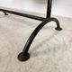 Vintage industrial bistro table with green painted wooden top