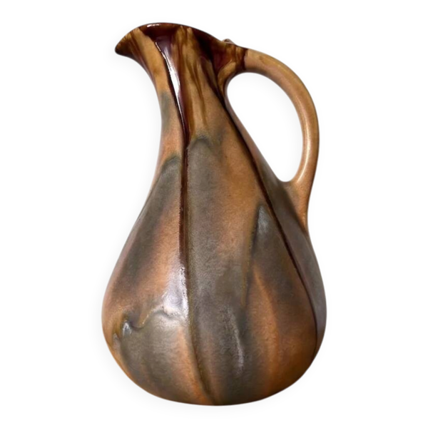 Vase pichet moderniste en céramique émaillée – Faïencerie de Thulin Belgique – modèle 199 – années 30/50