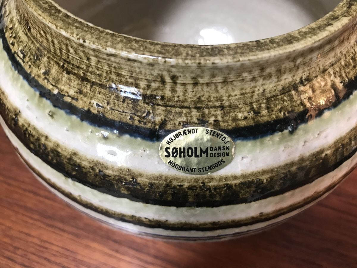 Ceramic Art Pot or Box with Lid from Søholm Stoneware, Denmark 1960s