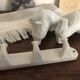 Set of 3 porcelain hooks, bathroom, art deco