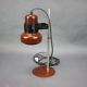 1970s Hungarian table lamp, "Space Age" style, in brown enamel.