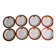 Art Deco dessert plates Henri Delcourt / Boulogne sur Mer / parakeet