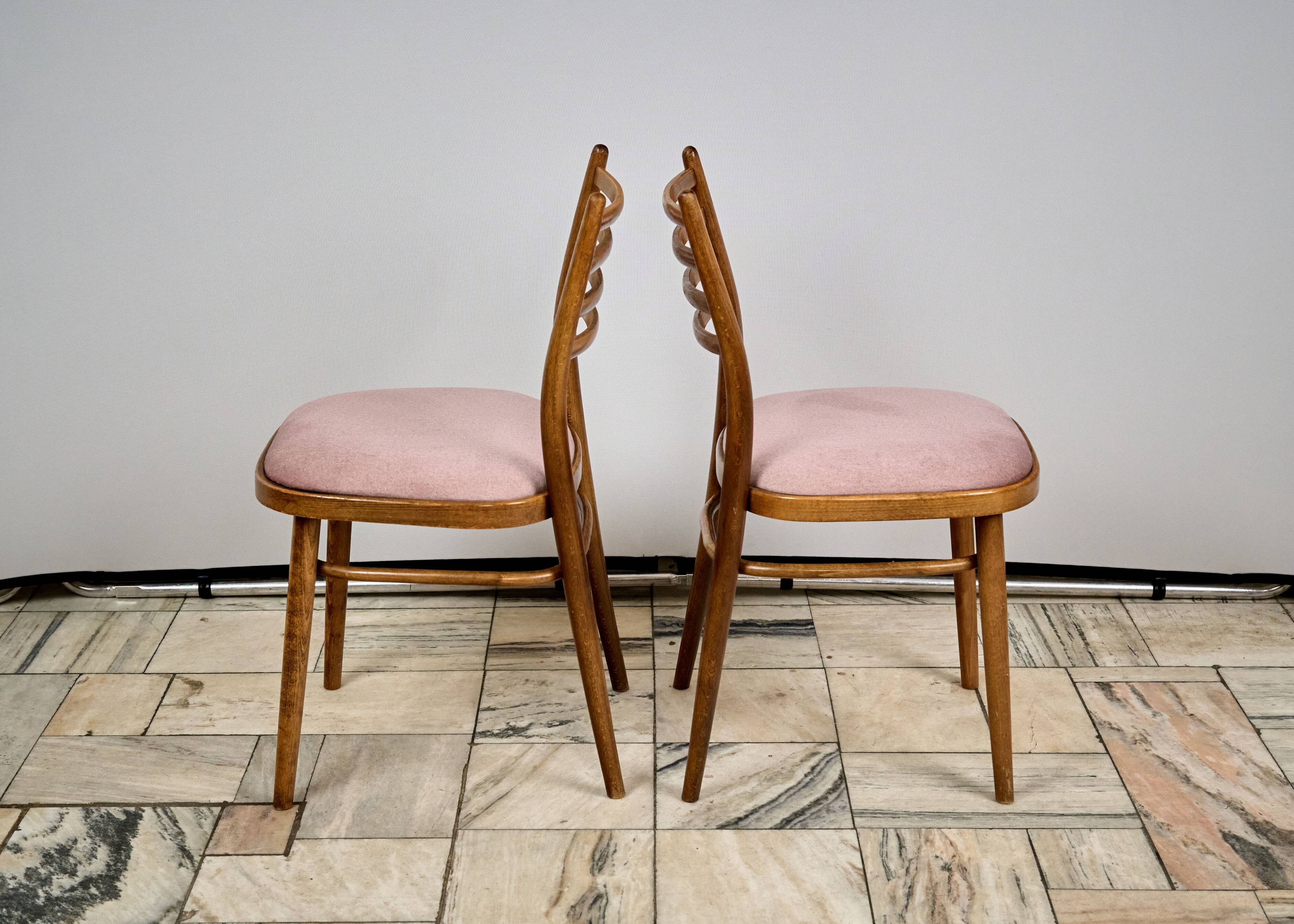 Set of 4 Dining Chairs, TON, 1960s, Czechoslovakia