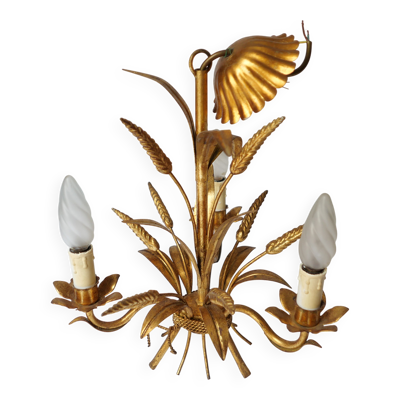 lampe lustre en metal vintage Kogl Hans design 1970 épis de blé