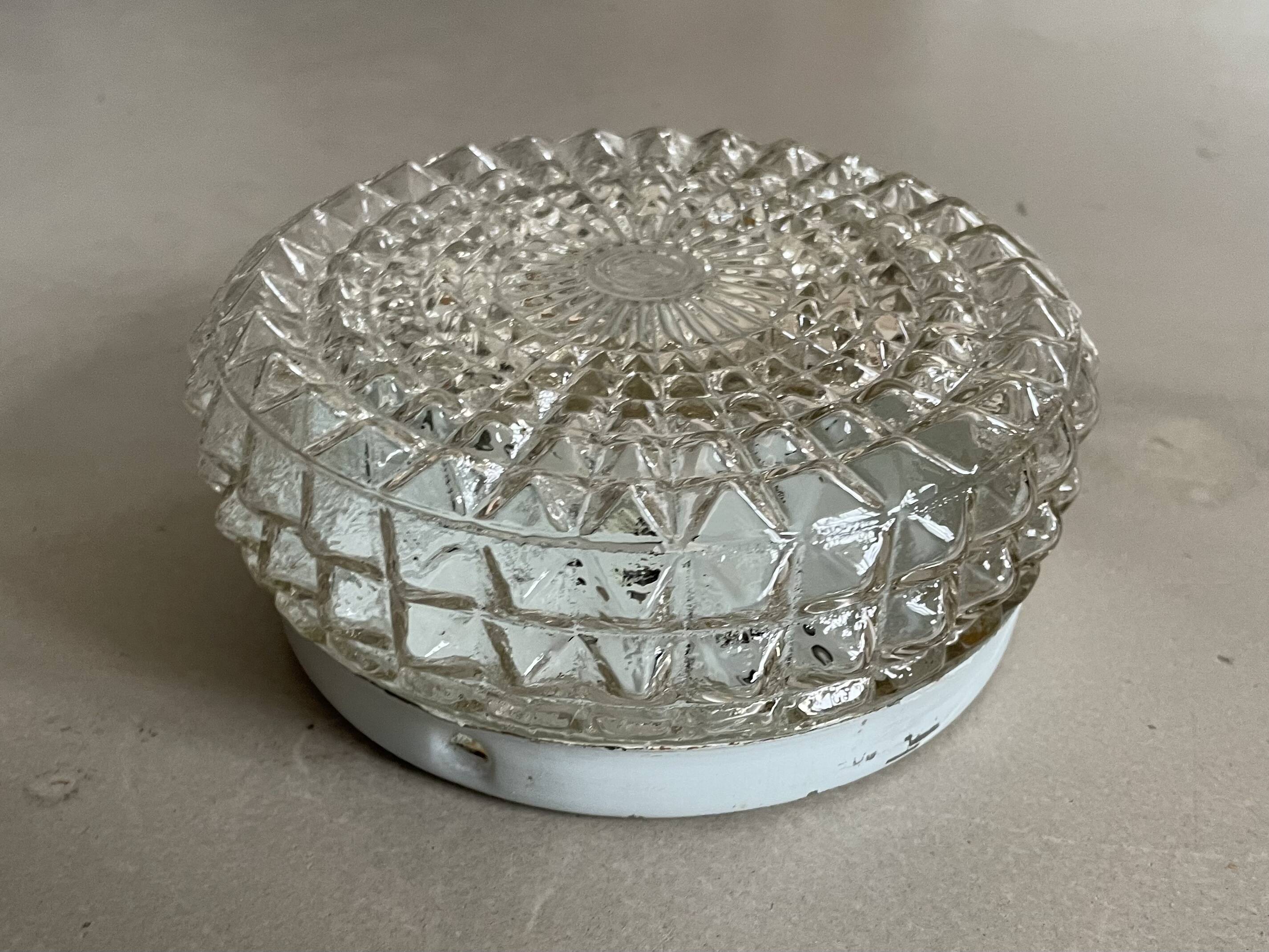 Small vintage glass wall or ceiling light