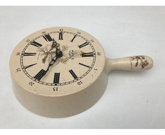 Kiple quartz clock shaped pan with drawing vintage ceramic | Selency