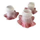 Lot de 3 tulipes en verre dépoli anciennes