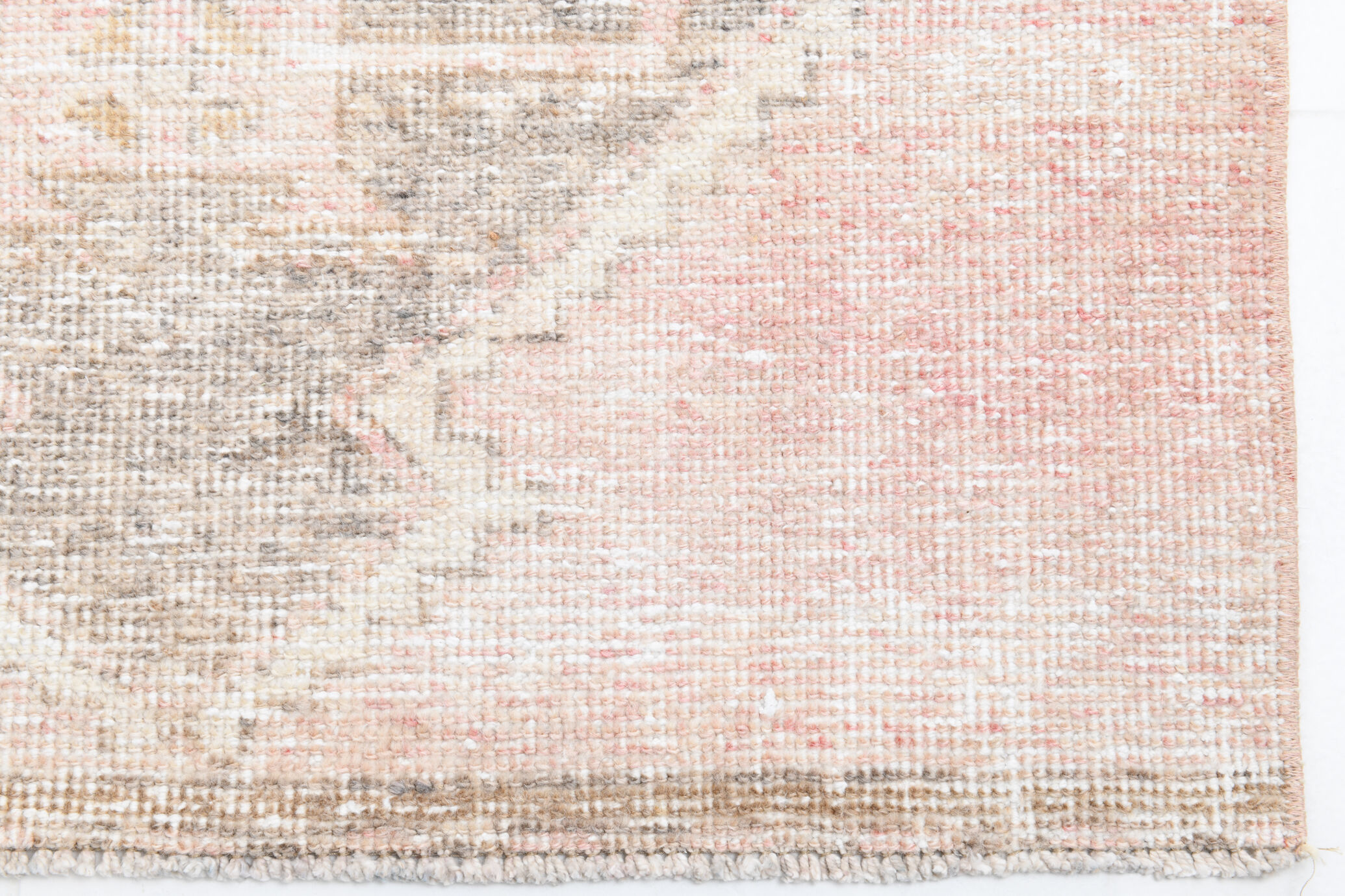 3x11 dusty beige & brown vintage runner rug