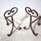 Wrought iron fireplace andirons
