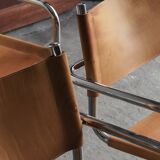 Set of 4 tubular dining chairs in Bauhaus style, in the manner of Marcel Breuer, 1970s