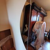 Large vintage mirror round triptych 110x47cm