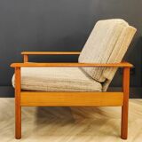 Mid century vintage armchair with footrest
