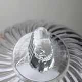 Petite cloche à dessert ou à fromage en verre pressé vintage/ancienne torsades