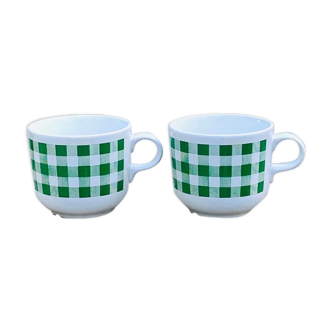 The two large green cups checkerboard pattern