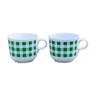 Green cups, checkerboard pattern