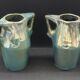 Ceramic alphonse cytere (1861-1941) pair of metallise sandstone vases