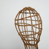 Vintage rattan hat rack