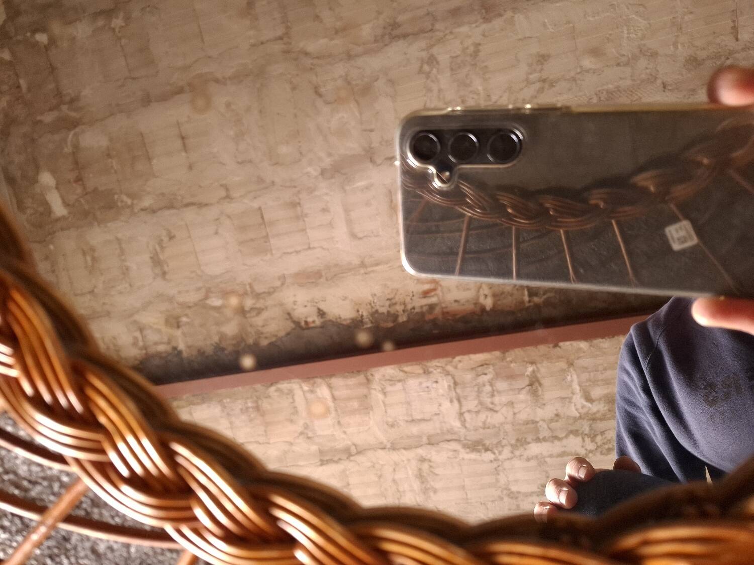 Vintage rattan mirror