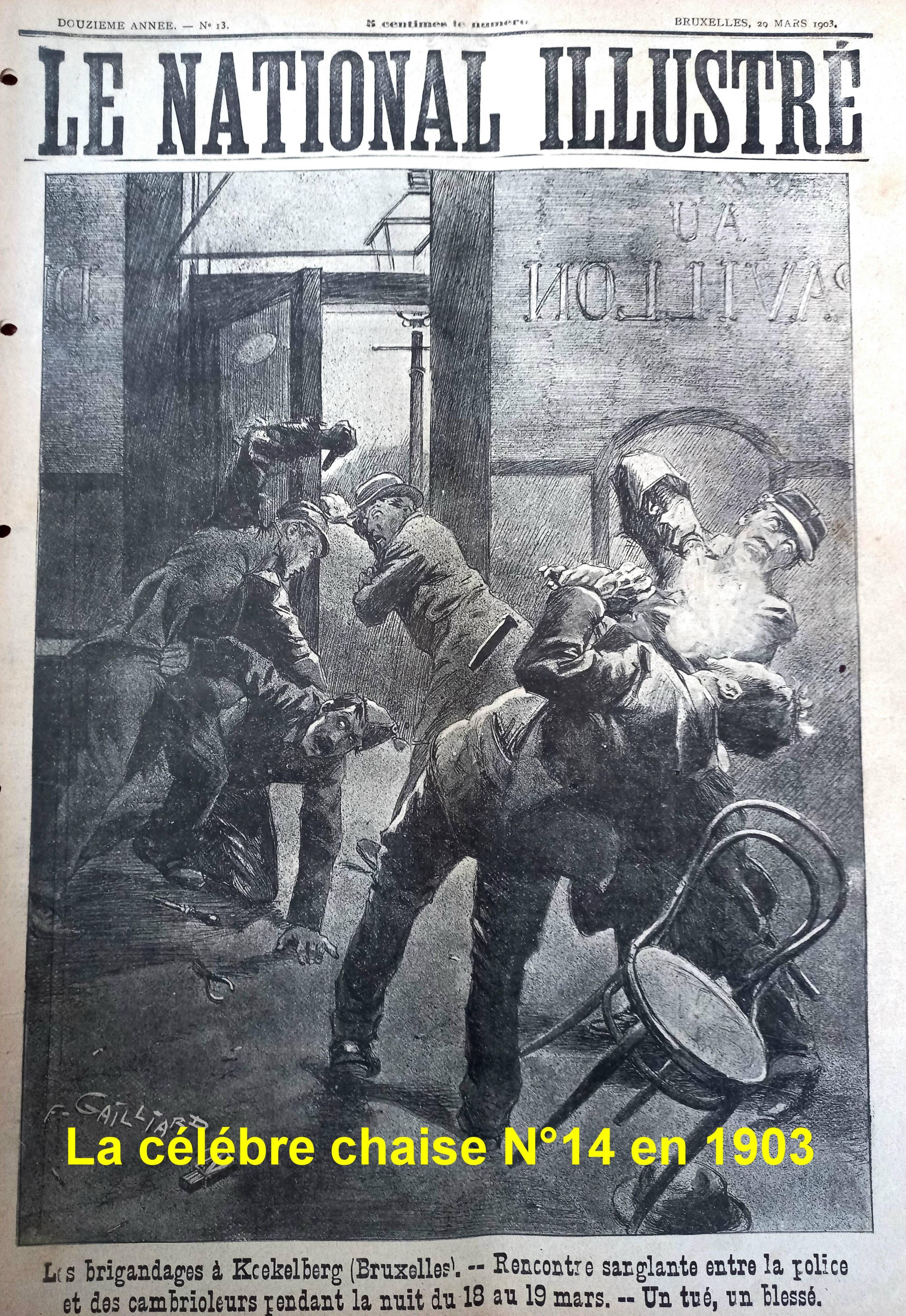 Two chairs No. 14, circa 1890 by Fuchs and Freud Bielitz, original patina