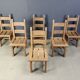 Vintage oak  brutalist dining chairs, 1960s