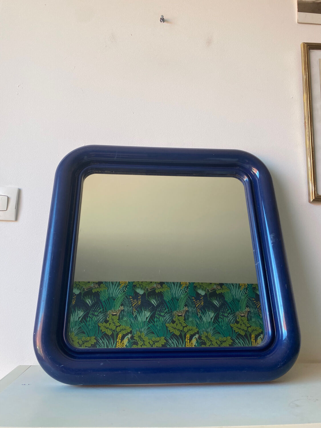 Vintage blue mirror 70