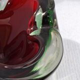 Green and red glass ashtray 70