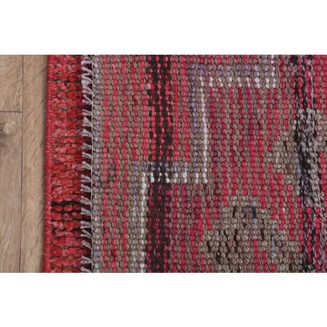 1970s Pink Turkish Handmade Vintage Oushak Wool Runner 84x269