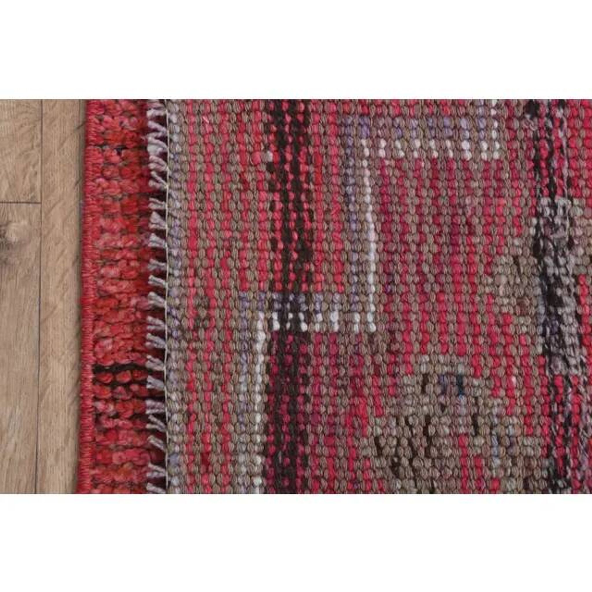 1970s Pink Turkish Handmade Vintage Oushak Wool Runner 84x269