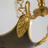 Maison Baguès. Lustre de style Empire en bronze doré. Années 1950.