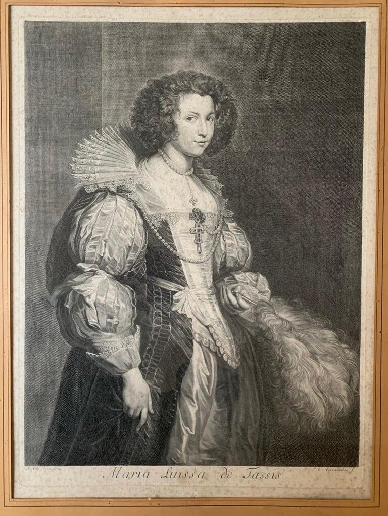 A. Van Dock, portrait of Maria Louissa De Tassis, engraving by C. Vermeulen, seventeenth century